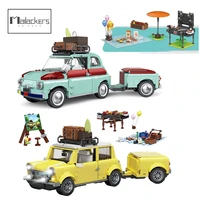 mailackers technical tourist picnic car building blocks city trailer tractor car transport bricks educational toy for children
