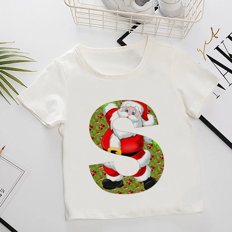 

Letter Printing Baby Summer T-shirt Cartoon Christmas Tree Tops Kids Children's New Year Gift Costumes Girl Boys Casual Tshirts