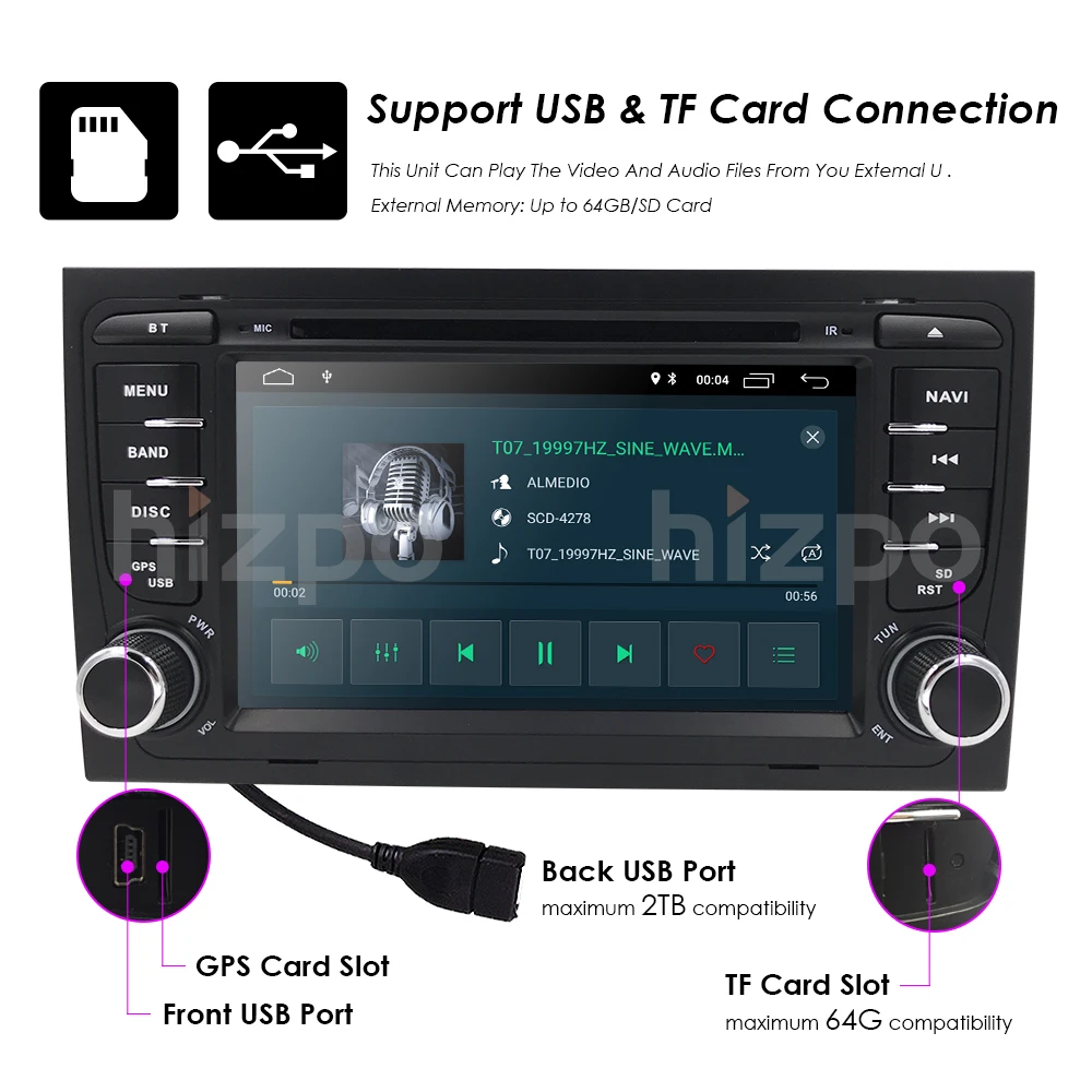 4G wifi Android 9,0 Автомобильный gps Navi для audi A4 2002-2008 S4 RS4 8E 8H B6 B7 с BT SWC DAB мультимедийный плеер радио