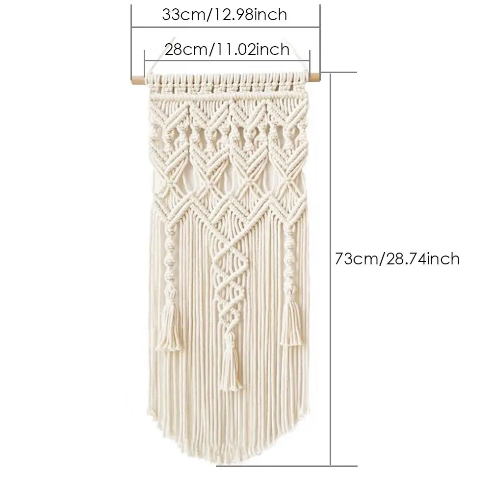 

Nordic Bohemian Hand-woven Cotton Rope Tassel Tapestry Wall Decoration For Home Window Wall Hanging Ornament