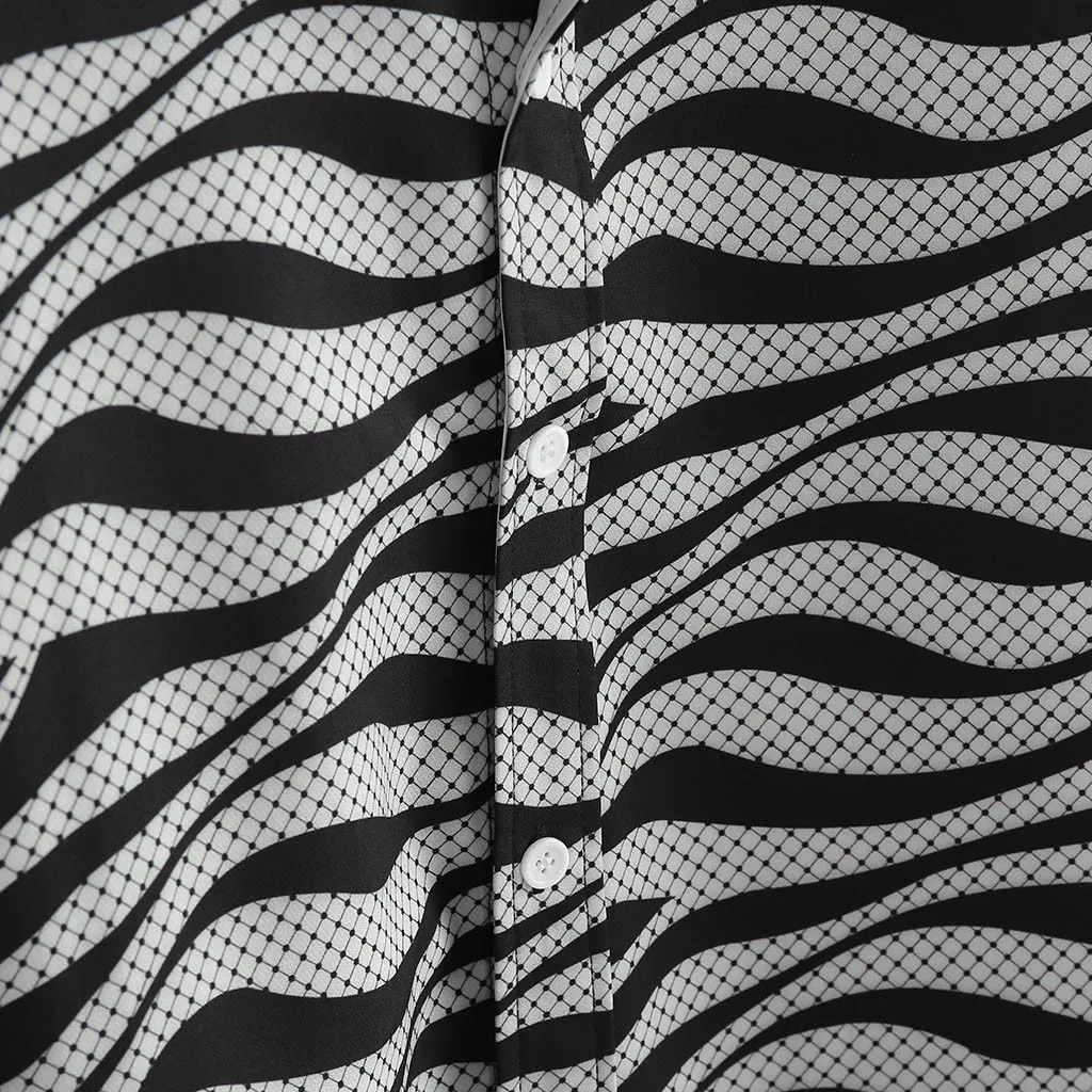 Однотонные свободные рубашки в полоску с принтом приталенная пляжная модная