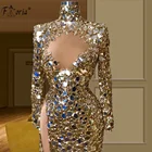 Женское вечернее платье с золотыми кристаллами, в арабском стиле, 2021