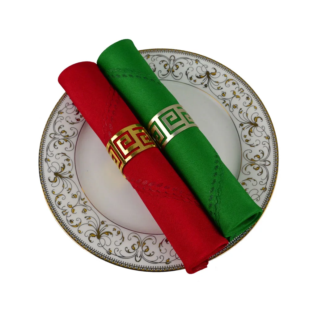 

Guardanapo de mesa de poliéster quadrado 6 tamanhos, vermelho/verde 48*48cm, para decoração de festa de natal, servidor