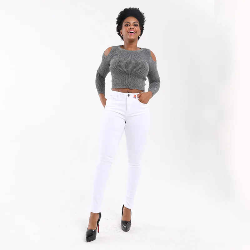 

3Y Eaby Stand Alone No Hole Solid Women's Jeans custom logo print on product and package from 1pc dropship