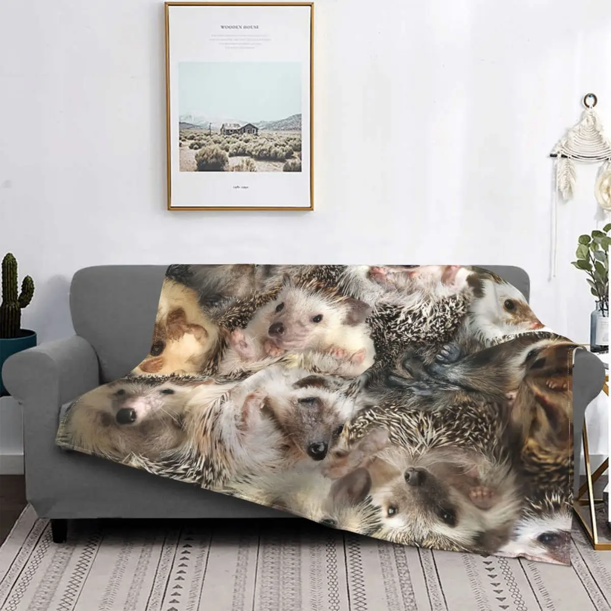 

Hedgehogs Blanket Animals Woodland Winter Warm Bedspread Plush Super Soft Cover Fleece Quilt Bedding Sofa Picnic Velvet Outlet
