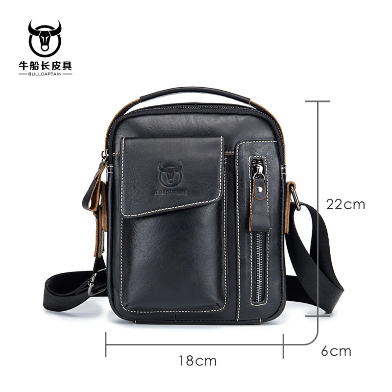 Мужские сумки через плечо BULLCAPTAIN из натуральной воловьей кожи модные брендовые
