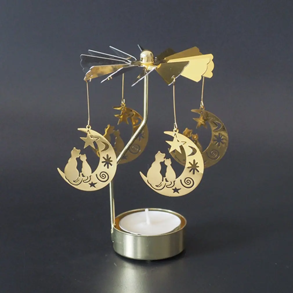 Кошка Луна вращение подсвечник свеча в виде бабочки держатели Держатель для
