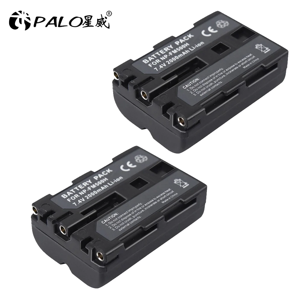 NP-FM500Hx2 PALO NP-FM500H FM500H 500H батарея 2000mah 7,4 v литий-ионный аккумулятор np-fm500h np Камера аккумуляторная батарея для зарядки Ноута и сотового телефона sony a200 a200w a500 a450 a550 a700 - Цвет: NP-FM500Hx2