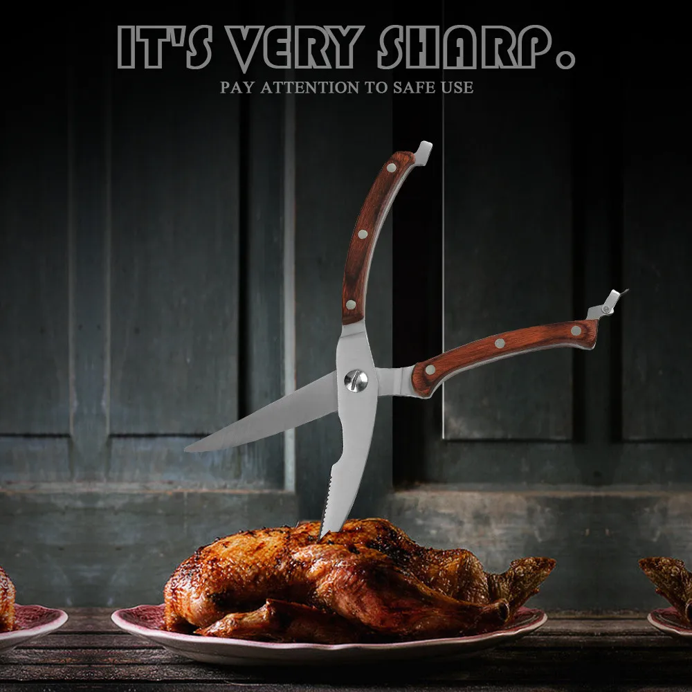 Фирменные кухонные ножницы Qing из нержавеющей стали острые для цыплят с цветной