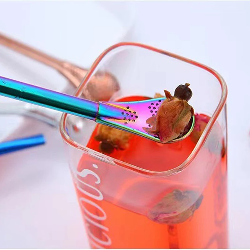 4pcs Stainless Steel Tea Filter Spoon Drinking Straw Reusable Tools Washable Bar Metal for |