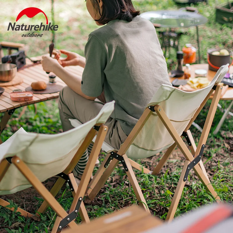 Naturehike Camping Folding Chair Fishing Portable Solid Wood Beech Picnic Sketch Wooden Outdoor Travel BBQ | Спорт и развлечения