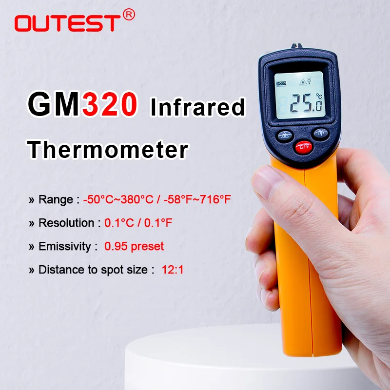 Цифровой инфракрасный термометр OUTEST GM320 Бесконтактный пирометр ИК лазерный