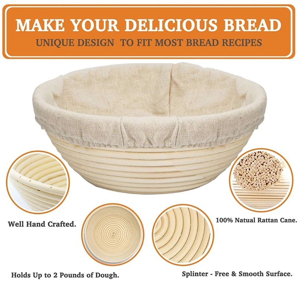 Овальная/круглая корзина для выпечки хлеба с крышкой ферментация ротанговая