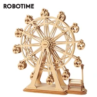robotime diy ferris wheel 3d wooden puzzle toy assembly model for children kids tg401