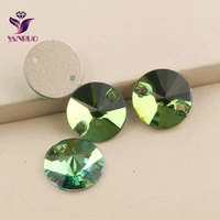 yanruo 3200 rivoli peridot sew on rhinestones crystals stones sewing flat back rhinestone stones for dress
