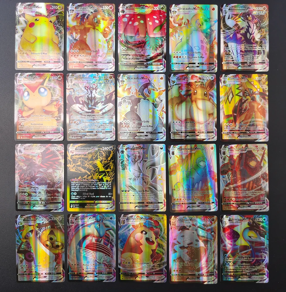 Cartas de Pok&eacute;mon en franc&eacute;s m&aacute;s reciente, juguete hologr&aacute;fico de arco&iacute;ris, Vmax V Energy, 2021-2
