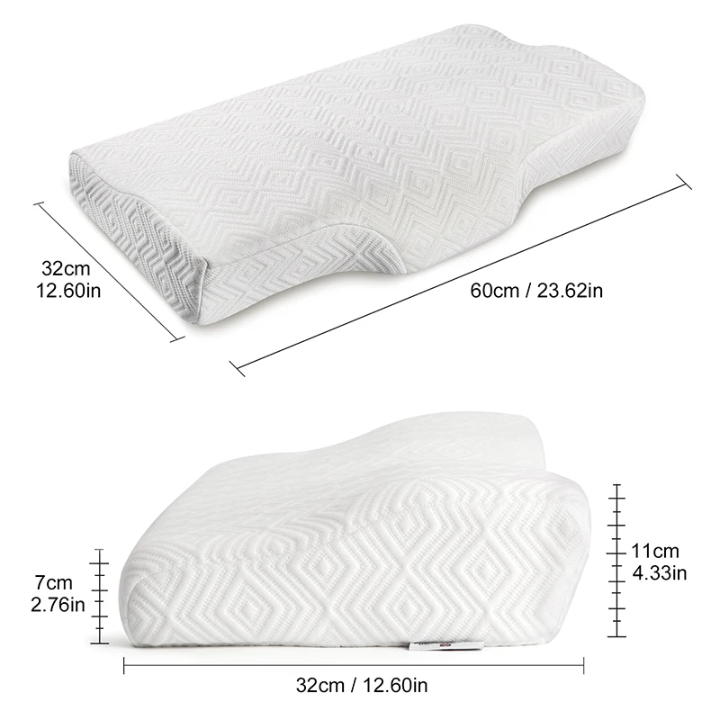 

Memory Foam Bedding Pillow Neck Protection Slow Rebound Memory Foam Butterfly Shaped Pillow Health Cervical Neck Size In 60*32CM