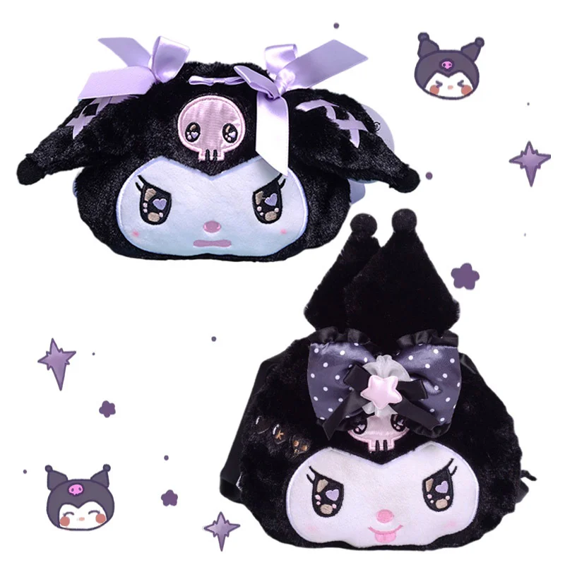 

Cartoon Animal Bow Headband Kuromi Plush Drawstring Bag Kawaii Animals Plushie Wallet Creative Cute Storage Bag Cosmetic Bag