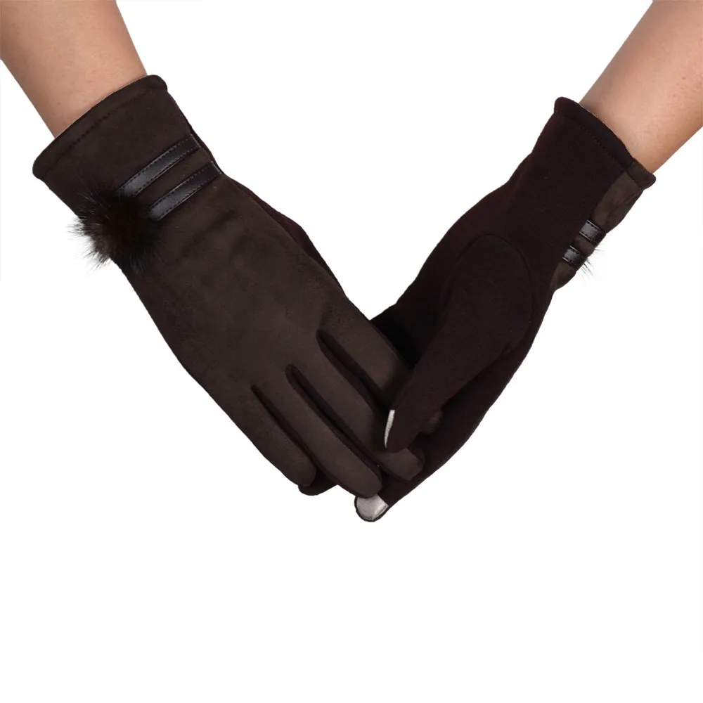Women Cotton Winter Gloves Winter Warm Soft Wrist Gloves Solid Color Fashion Comfortable Ladies Gloves Hot Sale#Nu