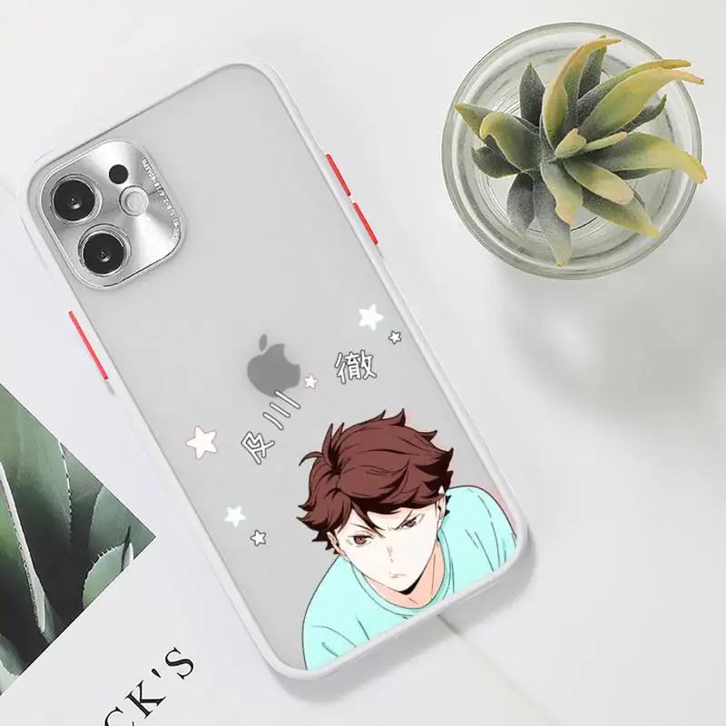 

Haikyuu Oikawa Phone Case For iPhone 12 11 Mini Pro XR XS Max 7 8 Plus X Matte transparent White Cover