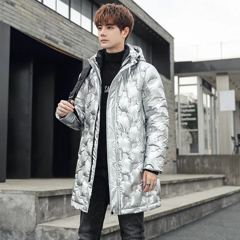 2021 Winter Clothing New Korean Version of The Trend of Slim Body Long Men's Down Jacket Warm Coat