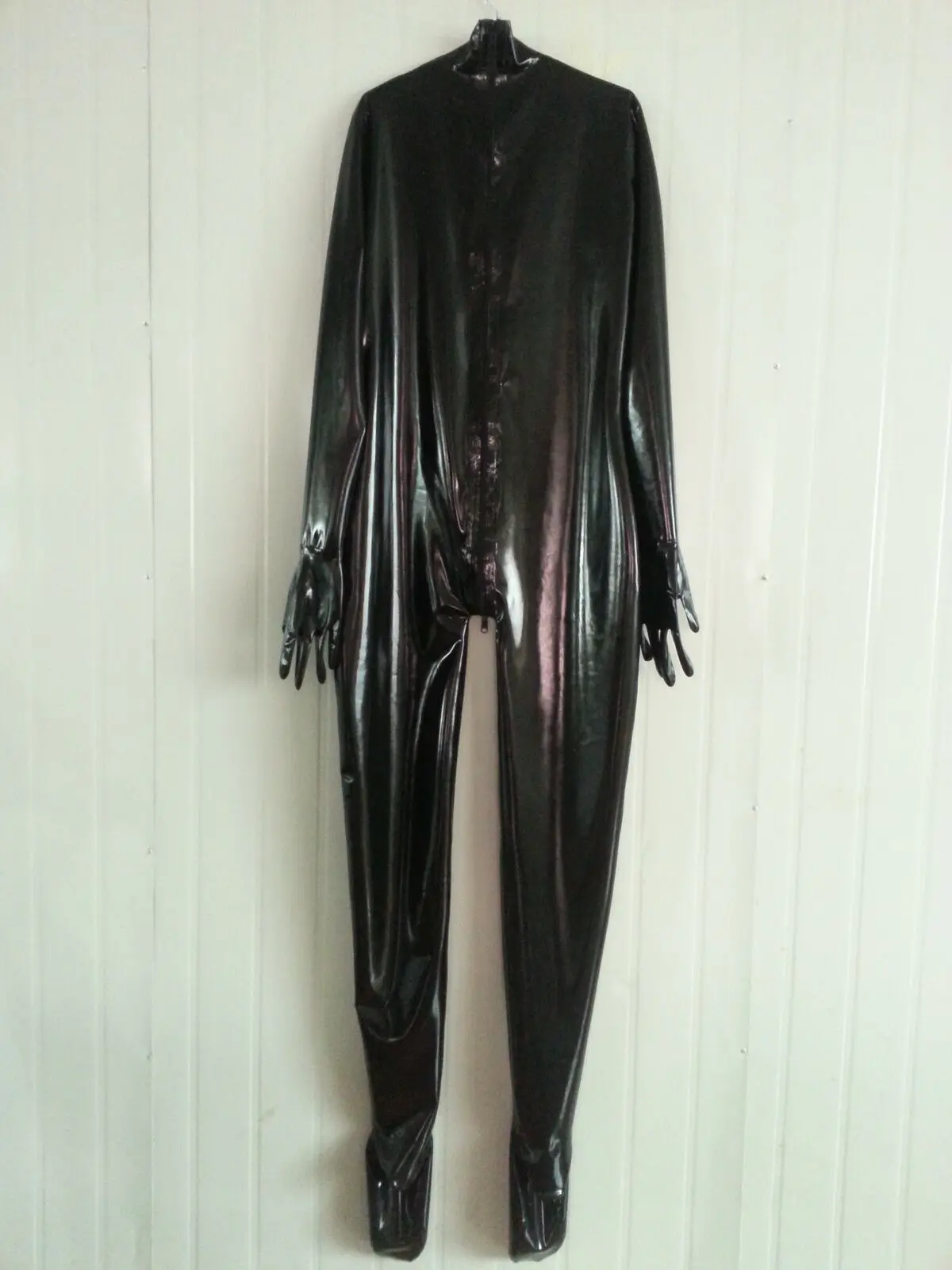 Латексная резина Gummi Ganzanzug комбинезон Anzug Zentai черный костюм Размер XS-XXL