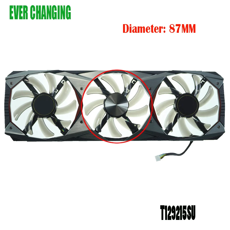 Вентилятор графической карты T129215SU 0.50A для Manli GTX 1080 Ti GTX1080TI Gallardo вентилятор