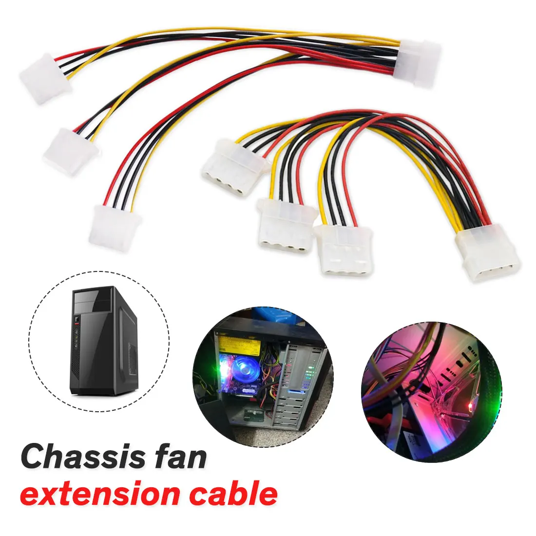

4Pin IDE power cable HY1578 4-pin Molex male to 3-port Molex IDE female power splitter adapter cable computer cable