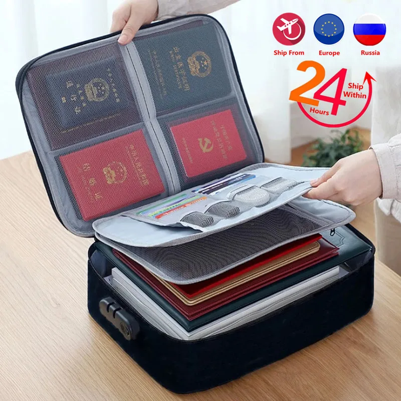 Multifunctional Briefcase Business Trip Certificate Organize Bag Office Document File Storage Handbag Package Goods Accessories