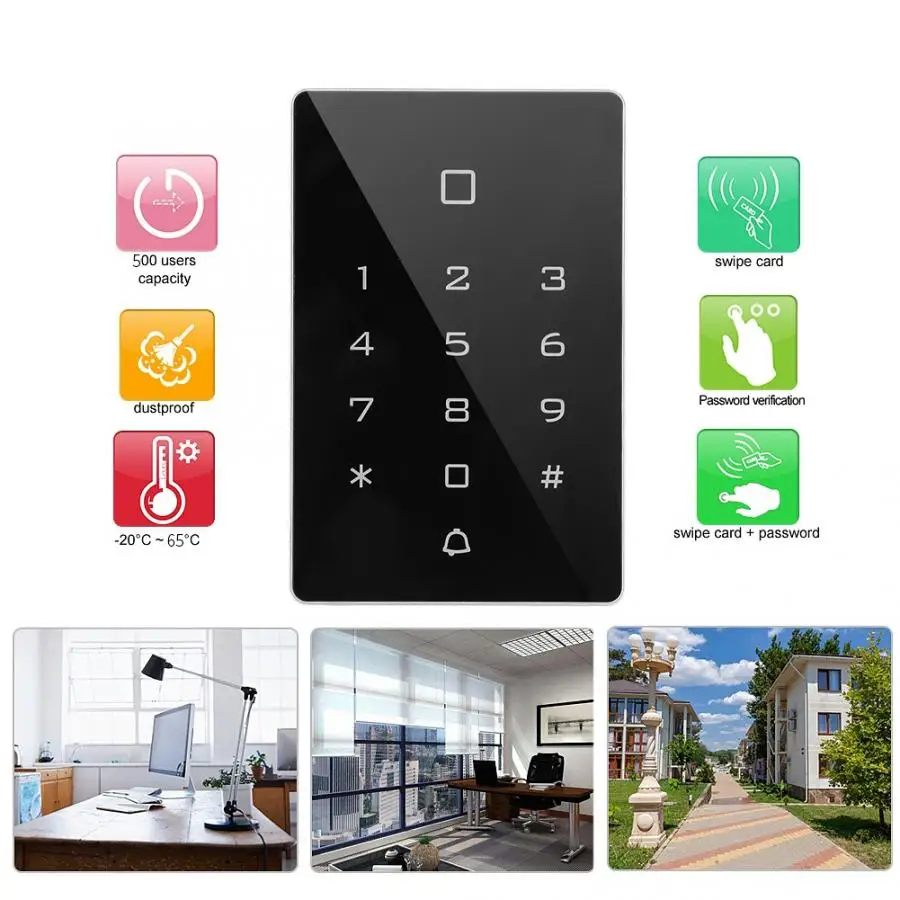 Автоматический Открыватель двери идентификация Wiegand 26 сенсорная клавиатура кард
