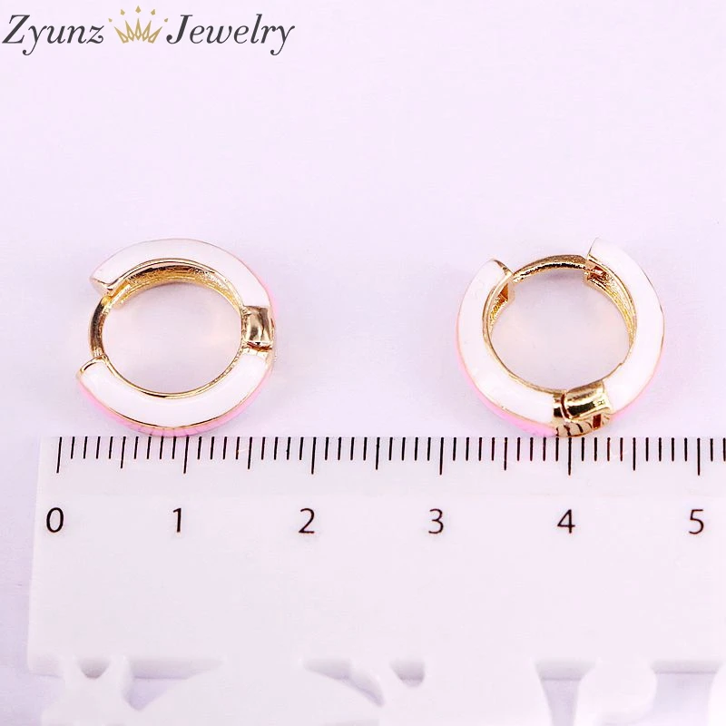 

10 Pairs, Statement Earring Golden Stud Earring Enamel Round Stud Earring Top Quality Jewelry For Women Girl