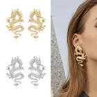 Новые модные серьги в форме змеи в стиле панк, серьги-гвоздики с манжетами для женщин, стильные ювелирные изделия