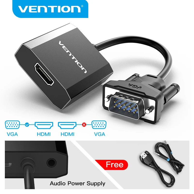 Vention преобразователь из vga в hdmi 1080P папа мама с аудио VGA HDMI Цифровой Аналоговый