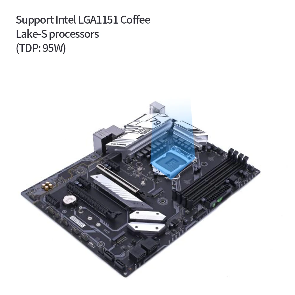 Цветная игровая материнская плата CVN Z390 V20 с поддержкой процессоров Intel LGA1151 Coffee