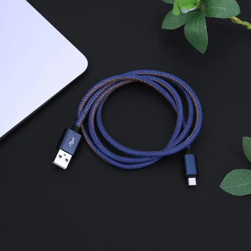 Denim USB Cable 1m 2m For iPhone/Micro/Type C Fast Charge Cable Cowboy Style Data Cable ChargingFor iPhone Sumsang Xiaomi Redmi