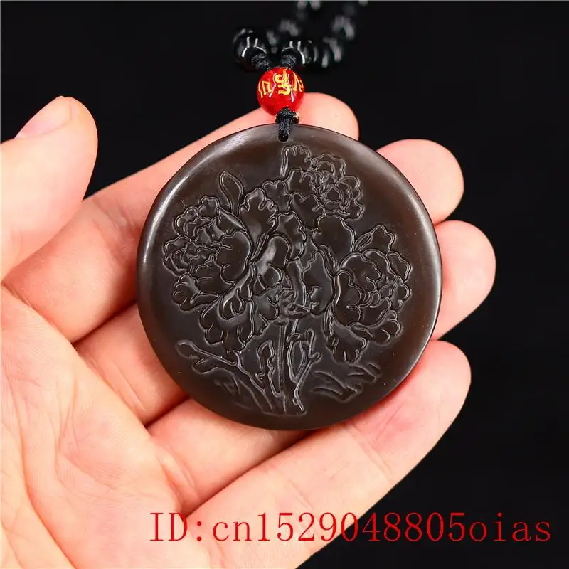 Подвеска из коричневого нефрита в форме розы для женщин, китайский подарок из нефрита, вырезанная природная прелесть, модные обереги, цветочное ожерелье.