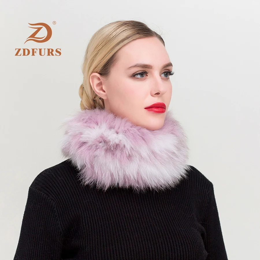 ZDFURS * женский шарф-хомут зима эластичная трикотажная ткань из натурального меха