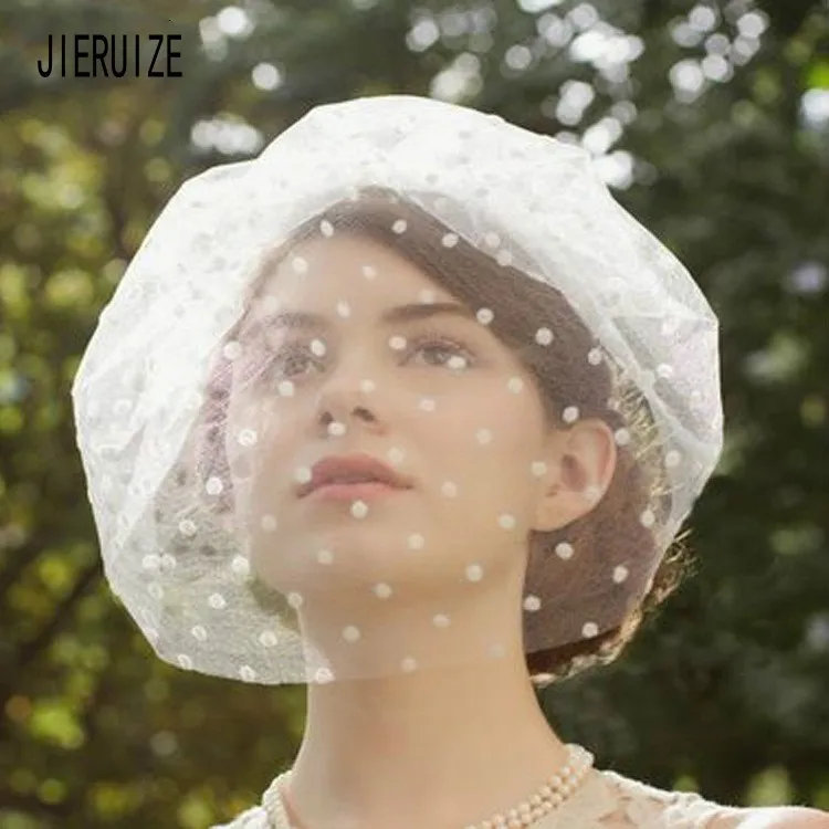 JIERUIZE элегантная свадебная фата в форме птички белая черная прозрачная фатиновая