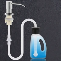 soap dispenser pump head with extension tube kit sink built in 304 stainless steel for kitchen sink bathroom accessories