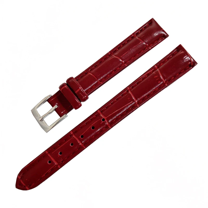 Red 16mm DOM новые часы ремешок из натуральной кожи для женщин мужчин унисекс высокое качество коричневый черный водонепроницаемый Пряжка 20 мм наручные часы браслет - Цвет ремешка: Red 16mm