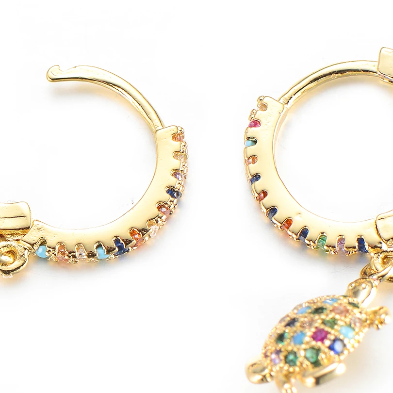 Pipitree милые животные морская черепаха серьги-кольца медные кубические