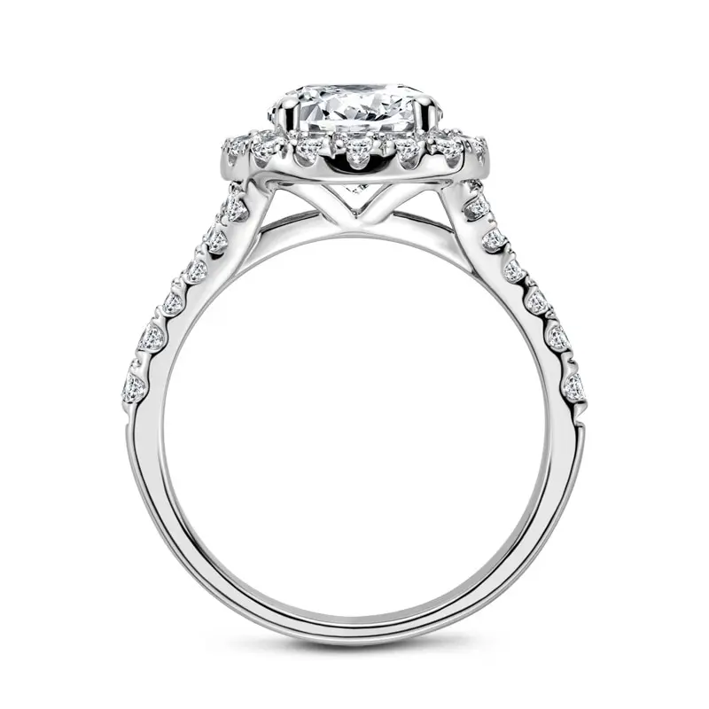 

Jazaz 100% 925 Sterling Silver Spark 2 Carats High Carbon Diamond Engagement Ring Women Anniversary Party Fine Jewelry B0702