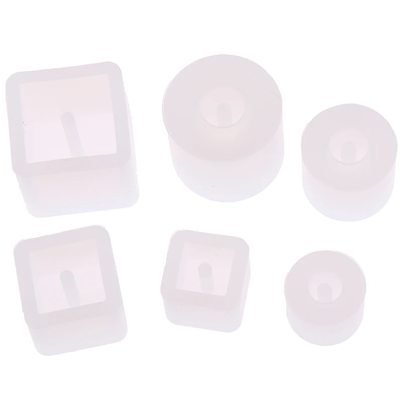 

6Pcs Silicone Mold Epoxy Resin DIY Organizer Square Round Storage Holder Silica Molds Crafts Jewelry Making Charms