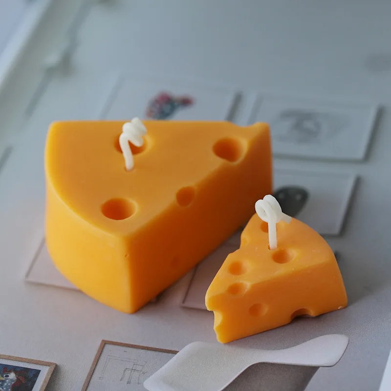 Большой размер сырные свечки, моделирование еды, сыра, Ароматизированная форма для мыла или выпечки пудинг бисквит плесень Рождественский домашний декор
