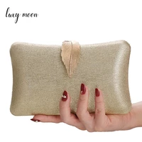 luxy moon womens clutch bag shiny purses and handbags luxury designer golden bag women party metal leaf lock messenger bag z151
