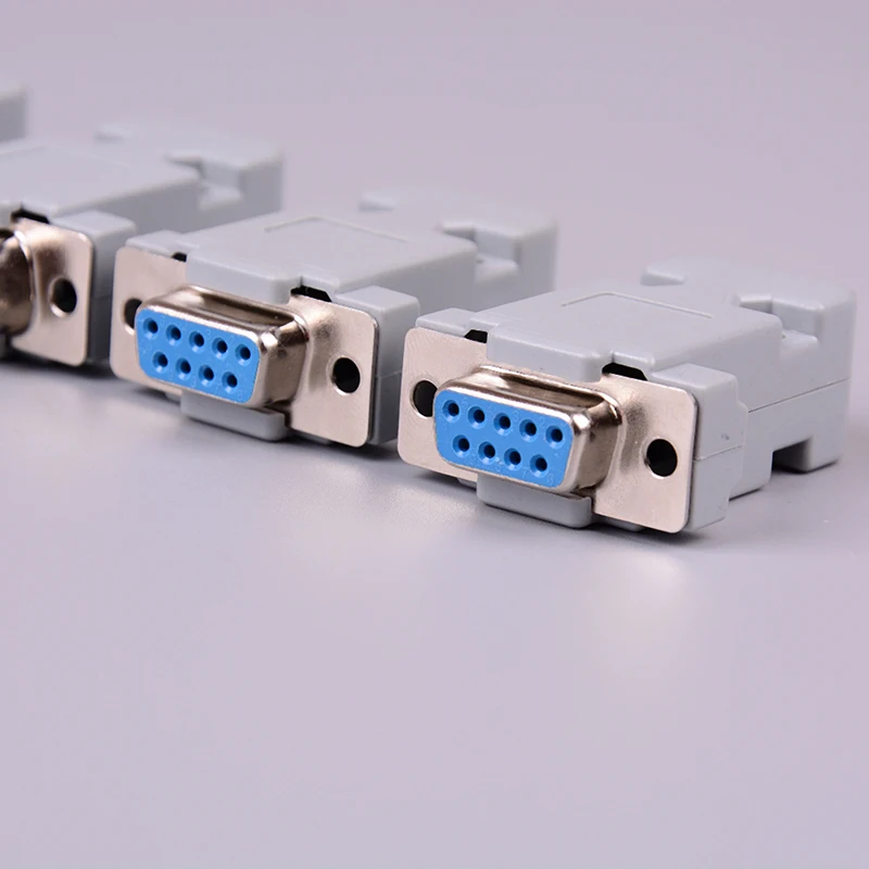 

RS232 Serial Port Connector DB9 Female Male Socket Plug Connector 9 Pin Copper RS232 COM Adapter With Plastic Case