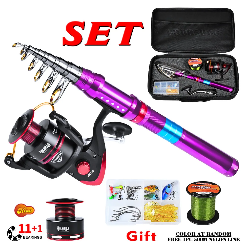 

Professional 1.8M-2.7M Fishing Rod and Reel Combo Spinning Fishing Rod and Spinning Reel Fishing Line Lure Hook Full Set Gifts