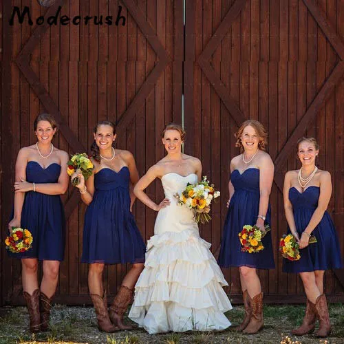 Modecrash женские шифоновые платья подружки невесты без рукавов Королевская Синяя