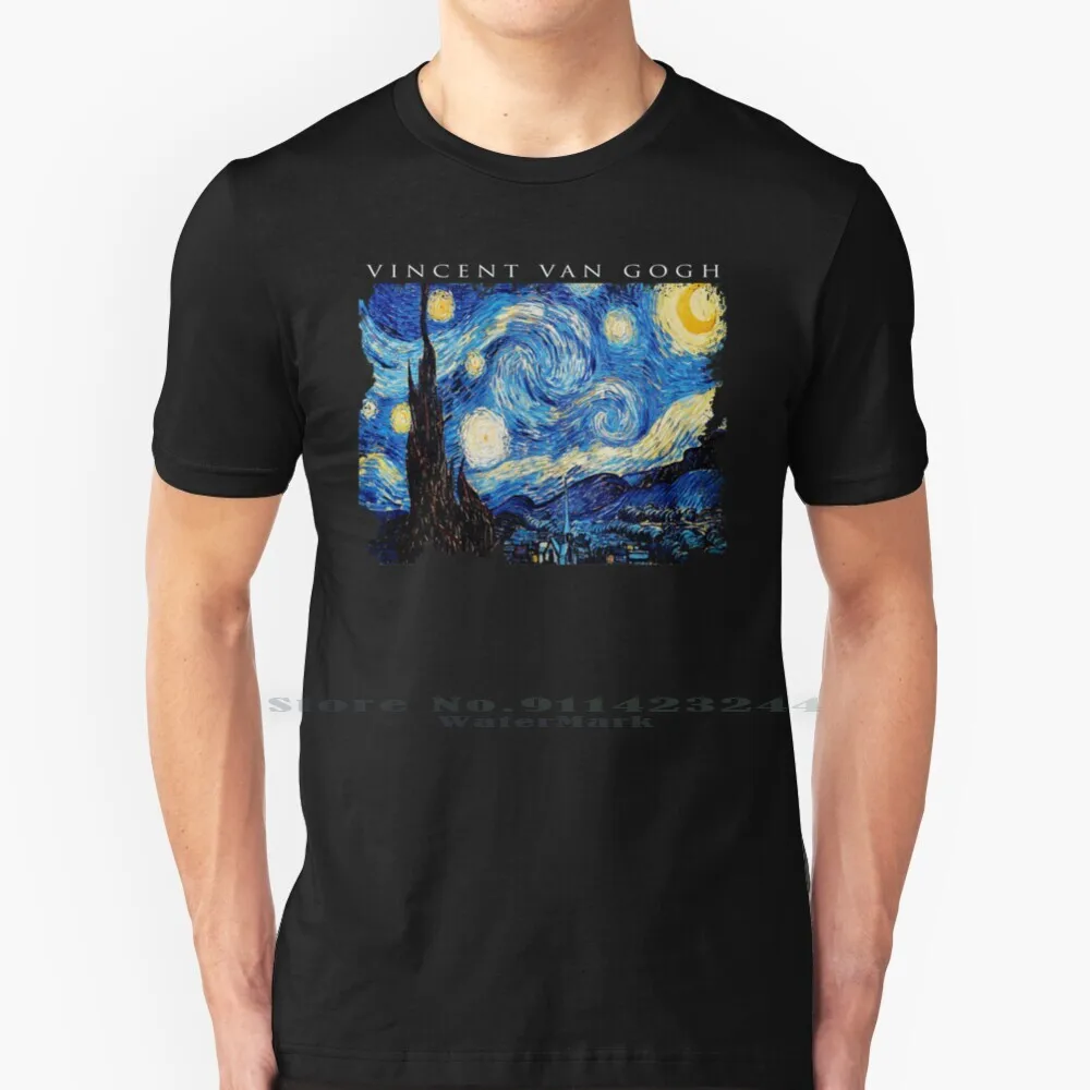 Футболка с изображением картины Ван Гога Звездная ночь 100% хлопок Винсента Sternennacht