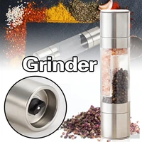 2 in 1 pepper grinder stainless steel ceramic grinding core adjustable thickness removable manual spices grinder kitchen utensil